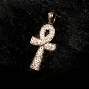 Gold Egyptian Diamond Cross Pendant